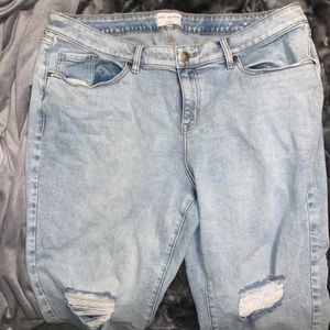 Lane Bryant ripped wide leg boyfriend capri jeans. Size 18, very good condition